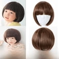 thumbnail image 1 of Peluca infantil de moda de color castaño claro para bebé, pelo corto bobo, conjunto con flequillo, 1 of 1
