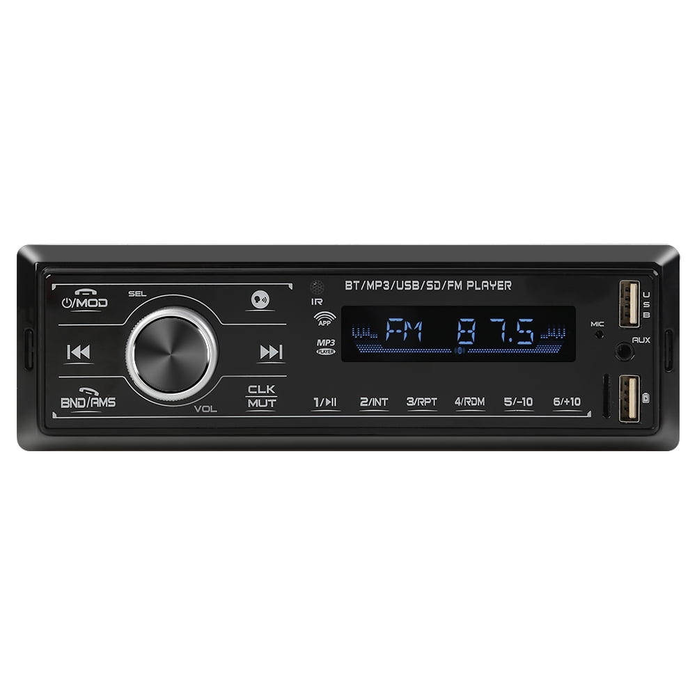 Single DIN Car Stereo MP3 Player Bluetooth FM SD 2 USB AUX Audio Radio Head Unit 