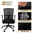 thumbnail image 3 of Office Chair Cover, Grid Computer Chair Seat Cover, L(45-48cm), Black, 3 of 8