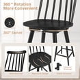thumbnail image 5 of Dycanpo 24'' Swivel Wooden Bar Stools Set of 4,Counter Height Bar Stools with Backrest for Kitchen,Black, 5 of 9