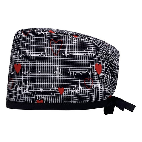 Nurse Scrub Hat for Doctor Surgical Hat Breathable Round Scrub Caps for Beauty Salon Hospital Fashion Printed Nurse Hat