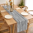 thumbnail image 3 of Table Runner 48 Inches Long for Kitchen Dining, Black White Lines Dresser Scarf Farmhouse, Dining Table Decorations for Wedding/Parties, Retro Stripes Texture Minimalist Art 13 x 48 In, 3 of 8
