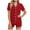 Red, variant on GDREDA Women's Nightwear Set Womens Pajamas Set Short Sleeve Sleepwear Button Down Nightwear Shorts Soft Home Wear Sets Women Pajama Sets pyjamas Brown,S