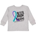 thumbnail image 3 of Inktastic Never Stop Fighting Suicide Prevention Awareness Ribbon Boys or Girls Long Sleeve Toddler T-Shirt, 3 of 5