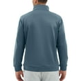 thumbnail image 4 of Evdexr Mock Neck Sweatshirt Mens Quarter Zip Sweatshirts Winter Long Sleeve Polo Shirt Stand Collar Chest Pockets Workout Shirts Baggy Warm Sweater Blue 3XL, 4 of 5