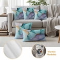 thumbnail image 6 of Pack of 2 Outdoor Pillow Covers 16x16 Inch Waterproof Teal Purple Marble Throw Pillow Covers,Decorative Couch Pillow Shams Protectors Modern Abstract Luxury Ink Painting Patio Cushion Pillowcases, 6 of 8