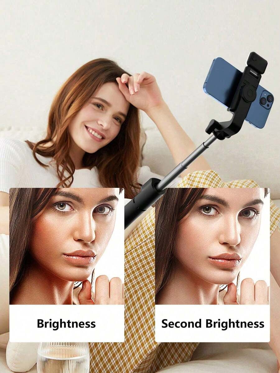 Bluetooth Selfie Stick Tripod with LED Fill Light & Remote, 360° Rotation Portable Phone Tripod for Vlog Live Streaming Travel Android iPhone
