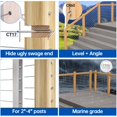 thumbnail image 4 of [Patente] Muzata Paquete De 20 Kit De Barandilla De Cable Invisible De 3/16" Hardware Receptor Invisible Swage Stud End Para 2""X2"" 4""X4"" Poste De Metal De Madera T316 Sistema De Barandilla De Cabl, 4 of 5