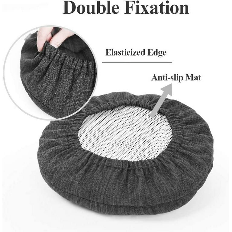 Doingart Stool Covers Round, Super Soft Round Bar Stool Cushion Covers Seat  Cushion - Cushion with Anti-slip Mat, 14 in Gray-Black 