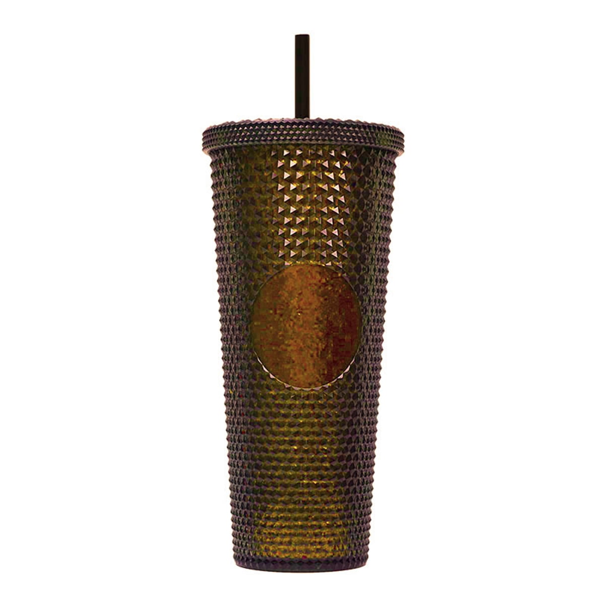 IMMEKEY 24oz Studded Tumbler with Straw, Double Walled Iridescent
