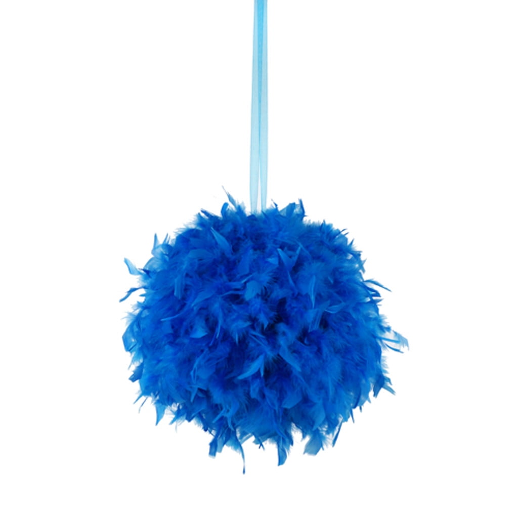 Zucker Feather Products Chandelle Feather Pom Poms - 18 inch - Light Turquoise, White