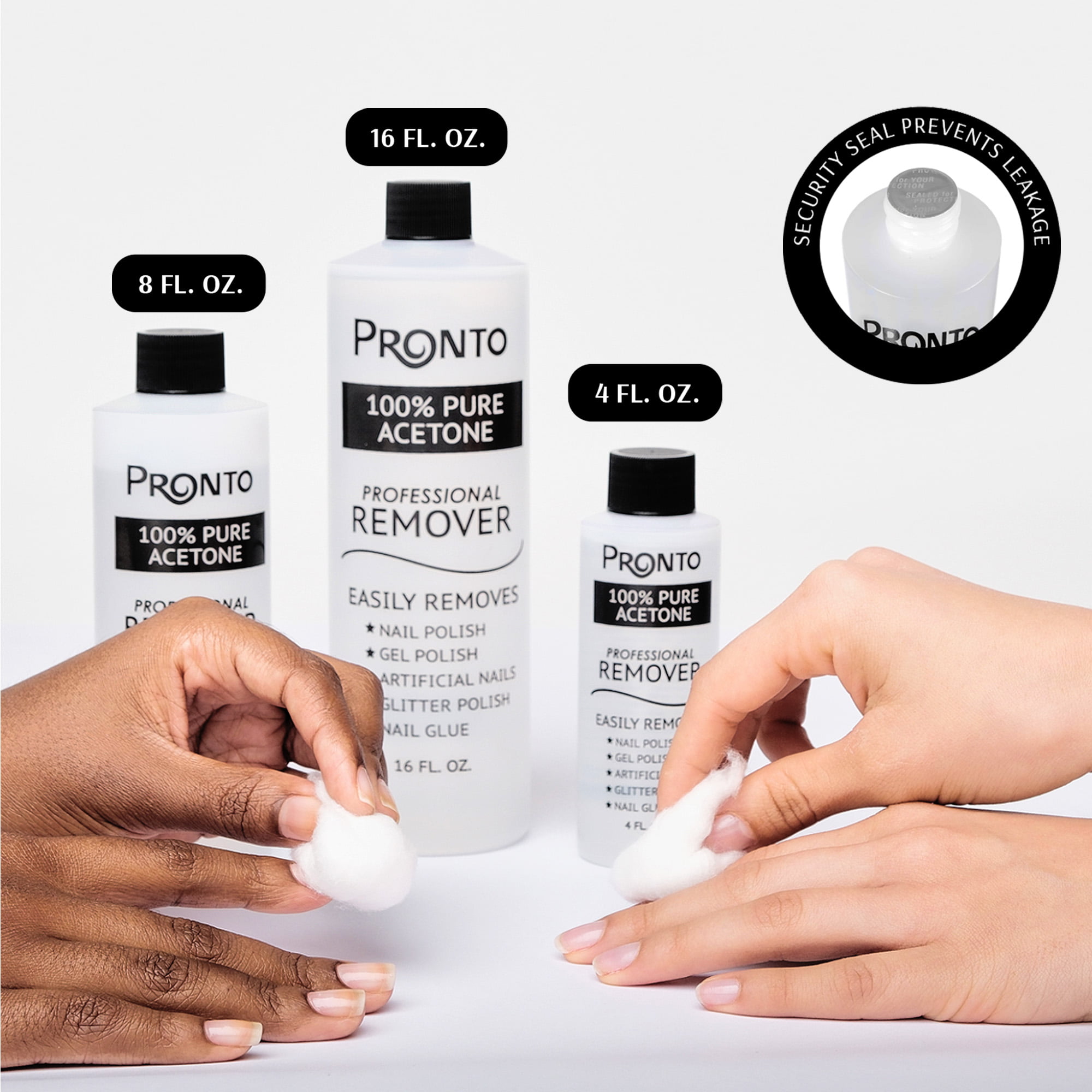 Amazon.com : Pronto 100% Acetone Gel Nail Polish Remover - Gel Polish  Remover for Nails | Acetone Nail Polish Remover & Acrylic Nail Remover for  Removal of Glue, Gel & Dip |
