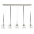 thumbnail image 2 of Hunter - Maple Park 5-light Brushed Nickel, Extra Large Cluster Light, Dimmable, Casual Style, Linear Shaped, for Bedrooms, Kitchens, Dining, Living Rooms - 19994, 2 of 8