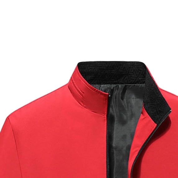 Betivan Men's Spring Summer Stand Collar Jacket, Thin Solid Color Business Casual Coat with Pocket, Lightweight Breathable for Office Daily Outdoor