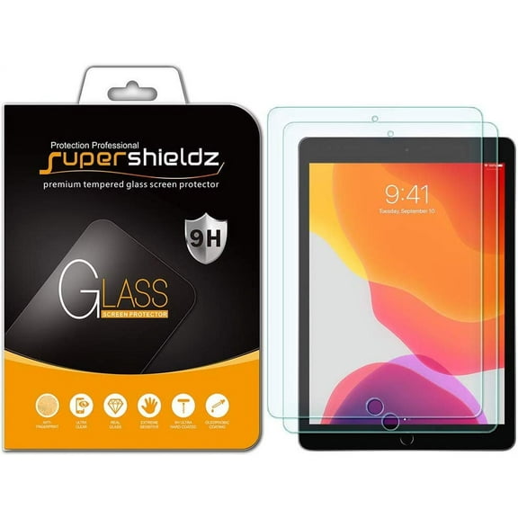 (2 Pack) Supershieldz for Apple iPad 10.2 inch (2021/ 2020/ 2019, 9th/ 8th/ 7th Generation) Anti-Glare (Matte) Tempered Glass Screen Protector, Anti-Scratch, Bubble Free