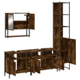 thumbnail image 5 of vidaXL 4 Piece Bathroom Furniture Set Smoked Oak Engineered Wood, 5 of 11