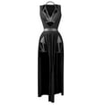 thumbnail image 1 of Bigersell Robes de Mariage pour Invitée en Liquidation Femme Col en V Sans Manches Midi Robe de Sortie Style D-92 Robes à Bretelles Spaghetti Dames Grande Taille Robes d'Été, Noir 4TG, 1 of 3