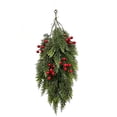 thumbnail image 2 of Christmas Teardrop Swag, Artificial Pine Door Decor, Full Pine Needle Shape Arranged in a Tapered Cascade for Home Displays, Synthetic Evergreen Branches for Seasonal Home Use, 2 of 7