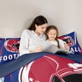 thumbnail image 4 of Feelyou Graffiti Rugby Bedding Comforter Set 7 Pieces, Blue Red Queen Bedding Sets, 4 of 7