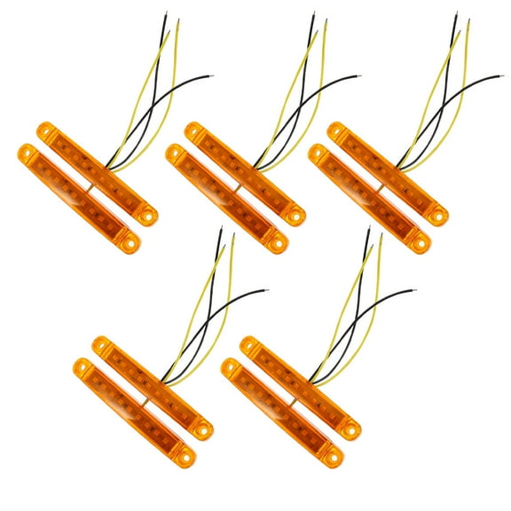 Pretyzoom 10Pcs Yellow LED Side Light Multi Function Turn Signal Light for Trucks