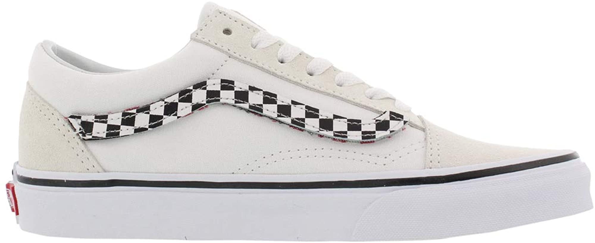vans old skool sidestripe v white