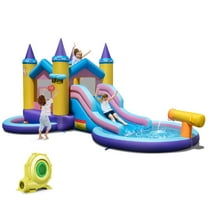 Gymax Kids Inflatable Water Slide w/ Slide Splash Pool Water Cannon w/ 735W Blower