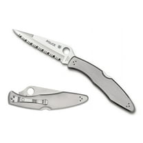 Spyderco Police Stainless Steel 4 1/8" Folding Pocket Knife, Serrated Edge - C07S