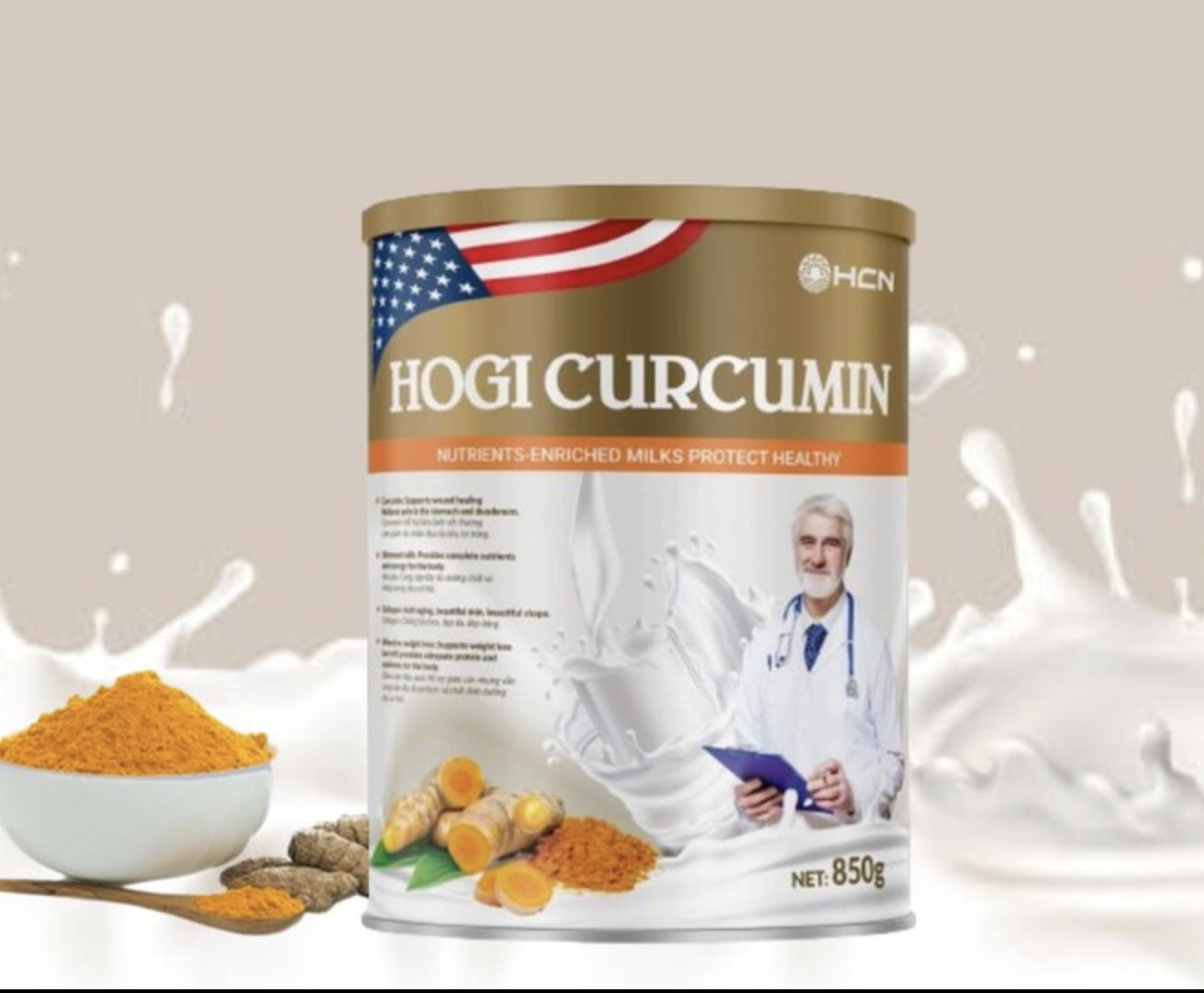 Hogi Turmeric Premium Instant Latte Powder  – Rich, Creamy, High-Quality Dairy Blend 850G