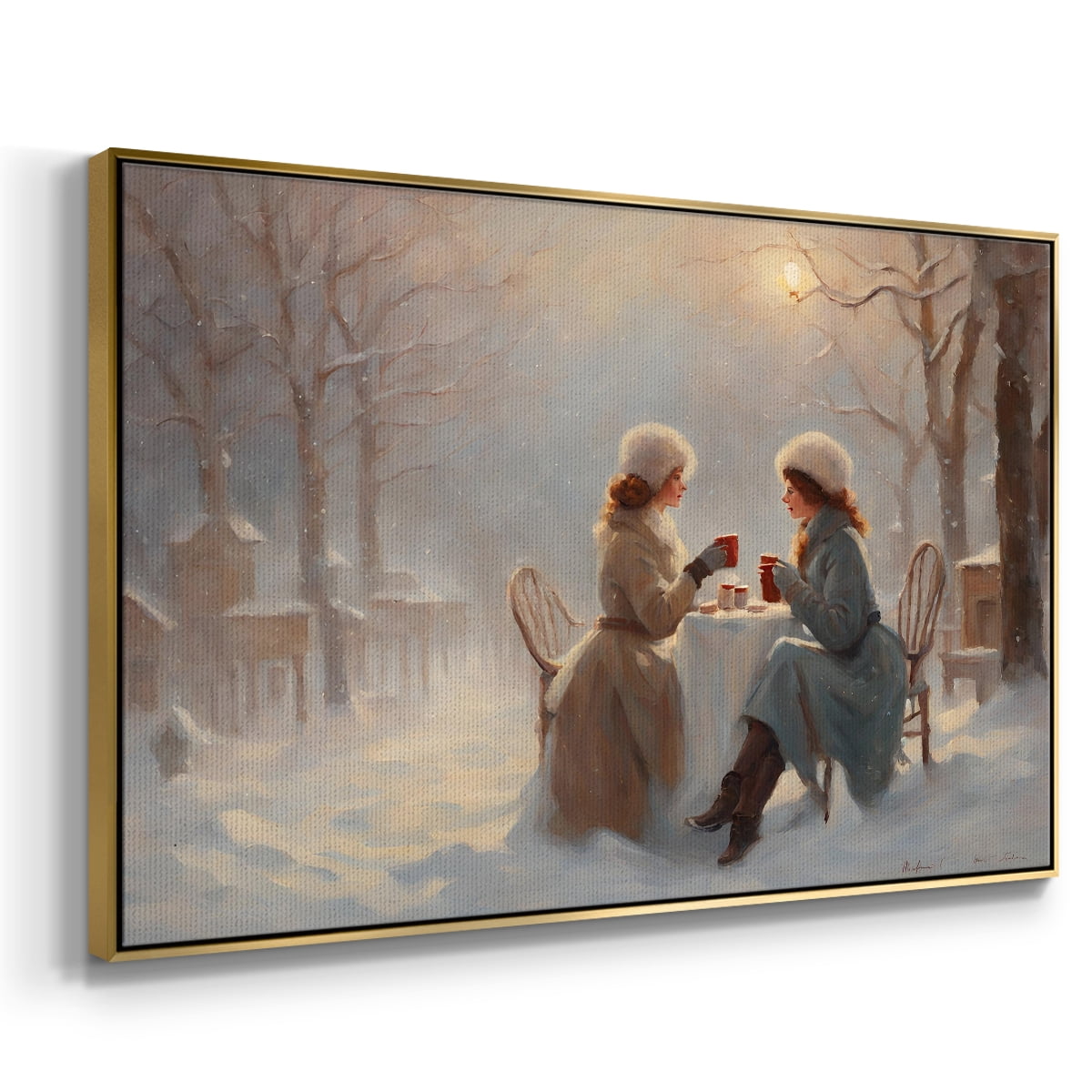 Vintage Landscape-CXC By Wexford Home Framed in Gold Wood Gallery Wrapped Canvas 27 in. x 41 in.