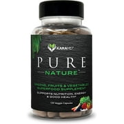 KaraMD Pure Nature | Dr Formulated Greens, Fruit & Vegetable Whole Food Health Supplement | Vitamins, Fiber & Antioxidant Superfood Nutrition | Natural Energy, Digestion & Immunity Boost, 120 Capsules