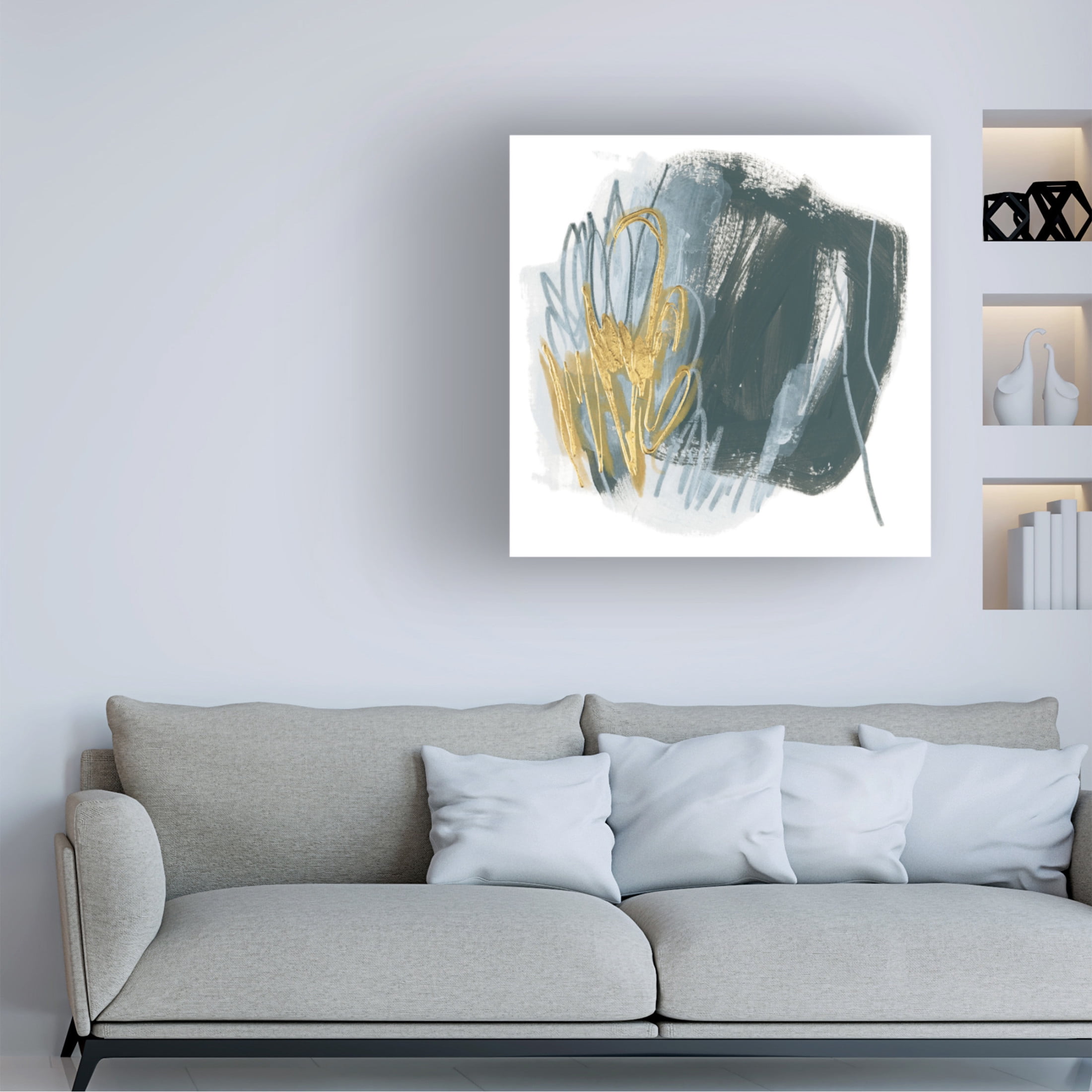 Canvas Wall Art - June Erica Vess 'Ocular Frequency II' Wall Art for Living Room, Bedroom, or Office Décor by Trademark Fine Art - 14 x 14 Inches