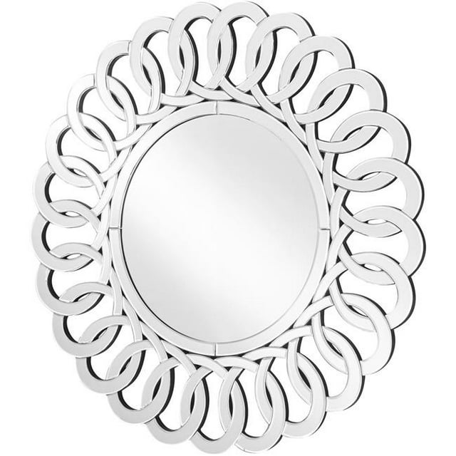 Elegant Elégant Decor MR9127 Sparkle 31.5 in. Miroir Rond Contemporain - Look Texturé&44; Effacer