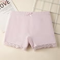 thumbnail image 2 of LIIPEE Girls Shorts Solid Color Lace Trim Under Dress Classic Daily Panties,Purple,2-4 Years, 2 of 4
