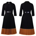 thumbnail image 2 of Womens Vintage Retro Work Business Office Fit and Flare Mid-Calf A-Line Dress, 2 of 8