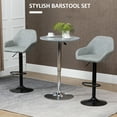 thumbnail image 4 of Homiyad Adjustable Bar Stools, Swivel Counter Height Barstools with Footrest and Back, PU Leather and Steel Round Base, for Kitchen Counter and Dining Room, Set of 2, Grey, 4 of 8