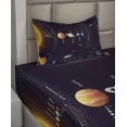 thumbnail image 2 of Ambesonne Colorful Fitted & Top Sheet Set with Sham, Jupiter Saturn Planet, Multicolor, 2 of 4