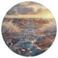 thumbnail image 3 of Water Splash Ripple Soft Bedroom Round Area Rug, Washable Cute Nursery Circle Throw Mat, Non-Slip Contemporary Small Low Pile Floor Carpet for Dorm Bedside, 3 of 6