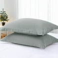 thumbnail image 4 of PiccoCasa Soft 1800 Microfiber Oxford Pillowcases 2Pcs, Queen Grey, 4 of 8