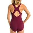 thumbnail image 2 of Dolfin Aquashape Women's Solid Conservative Lap Swimsuit in Maroon, Size 16, 2 of 2