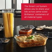 Rubbermaid Brilliance Glass Food Storage Containers, 8-Cup Food Containers with Lids, 2-Pack