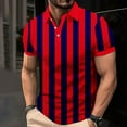 thumbnail image 7 of VgaVtl Summer Polo Shirts Men Short Sleeve Big and Tall Shirts for Men Running Casual Striped Button Red Shirts, 7 of 7