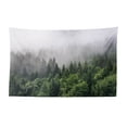 thumbnail image 1 of Evergreen Tapestry, Snowy Sky Scenery with Silhouettes of Spruce Trees in Winter, Fabric Wall Hanging Decor for Bedroom Living Room Dorm, 2 Sizes, Sea Blue and Pale Blue Grey, by Ambesonne, 1 of 1