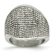 Stainless Steel Textured Ring Size 8