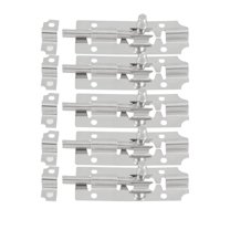 Unique Bargains 5Pcs Silver Tone Stainless Steel Furniture Door Rectangle Latch Bolt
