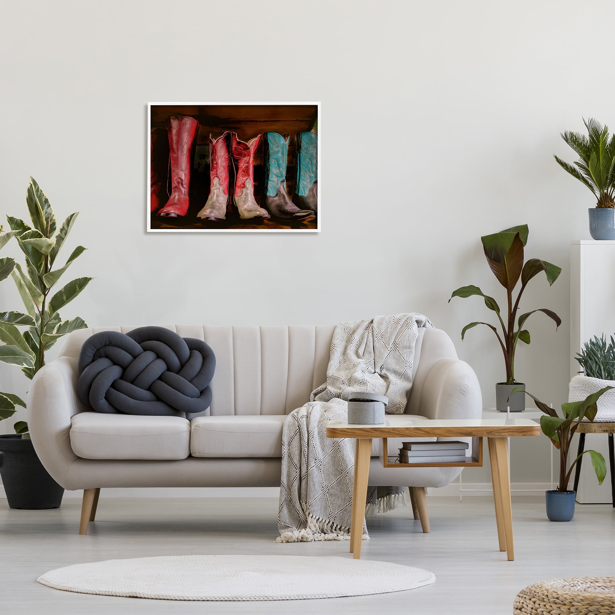 Stupell Industries Cowgirl Boots Photography Beauty & Fashion Photography White Framed Art Print Wall Art, 30 x 24