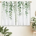 thumbnail image 6 of Sage Green Eucalyptus Kitchen Curtains Mint Olive Green Botanical Leaves Small Short Cafe Window Curtains Watercolor Flower Bathroom Drapes Treatment Tier Curtains 2 Panels (27.5x39 Inch), 6 of 6
