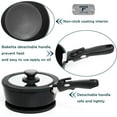 thumbnail image 6 of Moss & Stone 10pcs Black Pots and Pans Set Non Stick, Cookware Sets Detachable Handle, RV Kitchen Set Removable Handle, Oven Safe, Induction Ready, Stackable Non-stick Set, Camping Cookware Set, 6 of 8