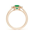 thumbnail image 2 of ANGARA Natural Tapered Shank 1.1 ct Emerald Solitaire Ring with Diamond Accents in 14K Rose Gold for Women (Size-8x6mm) | May Birthstone, Anniversary, Jewelry Gift for Women | Natural Emerald Ring, 2 of 8