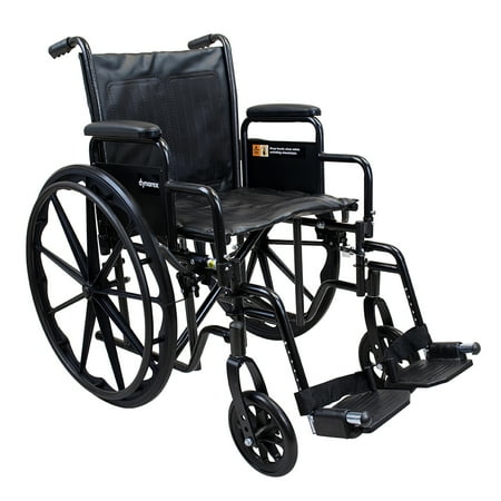Dynarex DynaRide Series 2 Wheelchair with Detachable Desk Arms has an Adjustable Height 16” x 16” Seat & Weight Capacity of 250 Pounds, Silver Vein, 1 Wheelchair