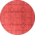 thumbnail image 1 of Ahgly Company Indoor Round Oriental Red Industrial Area Rugs, 5' Round, 1 of 4